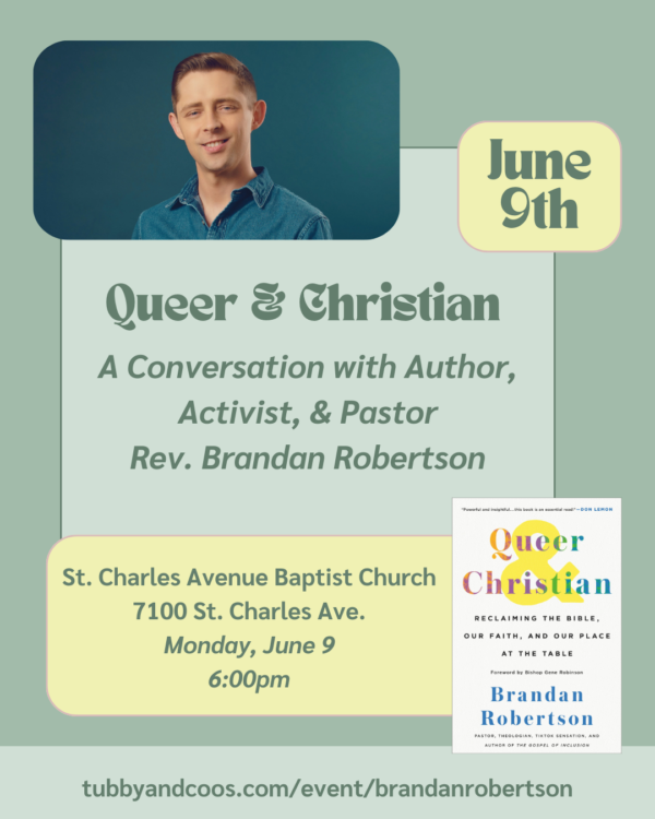 Queer & Christian with Brandan Robertson @ St. Charles Avenue Baptist Church